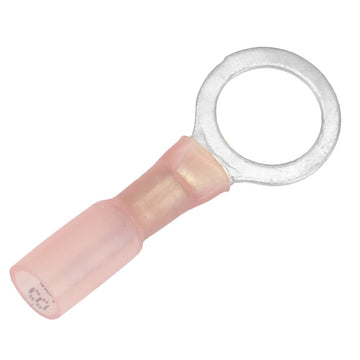Pacer Heat Shrink Ring Terminal, 22-18 AWG, 3/8" Stud, 100-Pack