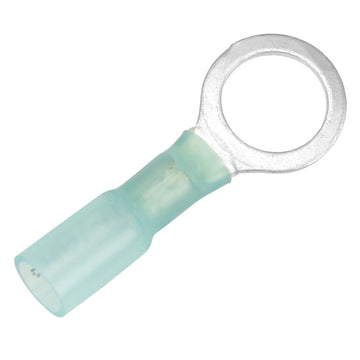 Pacer Heat Shrink Ring Terminal, 16-14 AWG, 3/8" Stud, Blue, 25-Pack