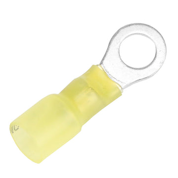 Pacer Heat Shrink Ring Terminal, 12-10 AWG, 1/4" Stud, 100-Pack