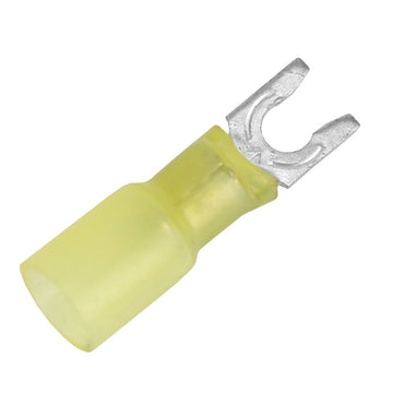 Pacer Heat Shrink Spade Terminal, #8 Stud, 12-10 AWG, 100 Pack