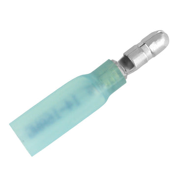 Pacer Heat Shrink Male Bullet Terminal, 16-14 AWG, Blue, 25-Pack