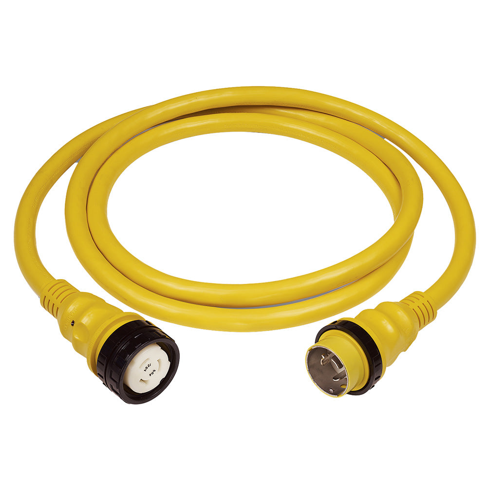 Marinco 50A 125/250V Shore Power Cable, 12 ft., Yellow