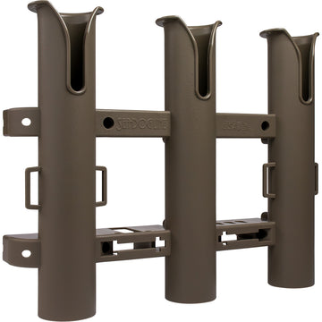 Sea-Dog Triple Threat Three Pole Rod Holder, Flat Dark Earth, Made in USA