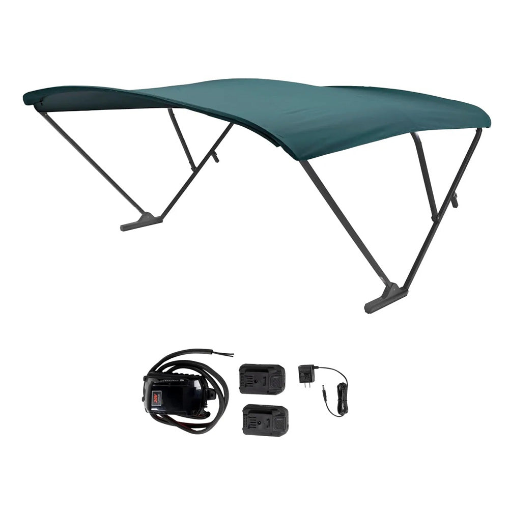 SureShade 2021133099 Battery Powered Bimini, Black Frame, Green Canvas, 10 ft.