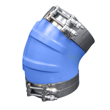 Trident Marine 8 in. ID 45-Degree Blue Silicone Wet Exhaust Elbow with 4 T-Bolt Clamps