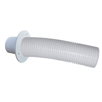 Trident Marine 129W Series 4' White Stern Flex Hose with Transom Flange, 2" ID