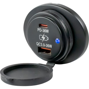 Sea-Dog Oval Surface Mount USB 3.0 and USB-C Power Socket