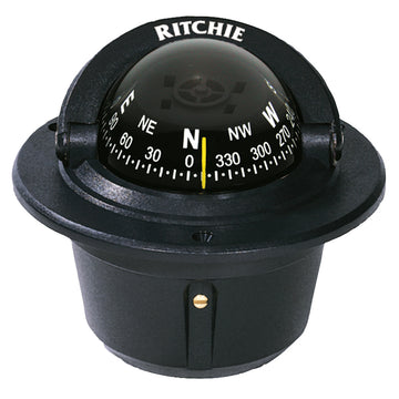 Ritchie F-50 Explorer Flush Mount Compass, Black – 5-Year Warranty