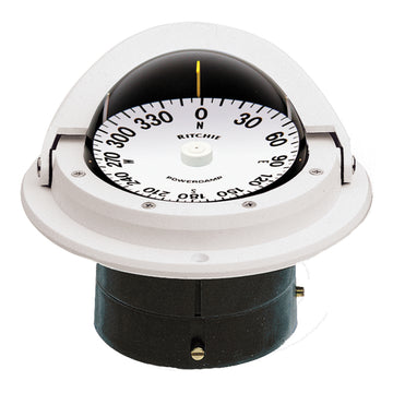 Ritchie F-82W Voyager Compass, Flush Mount, White, 3" PowerDamp Dial