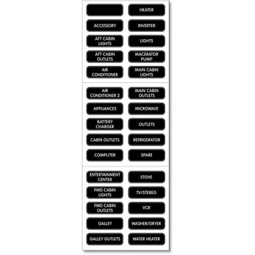 Blue Sea Systems AC Panel Basic 30 Label Set