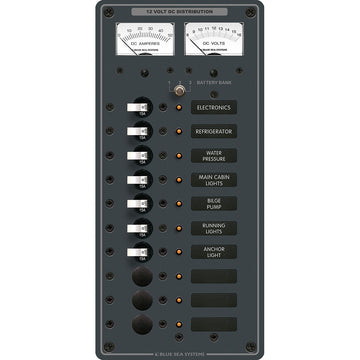 Blue Sea Systems 10-Pos DC Breaker Panel, 12V DC, 50A Max