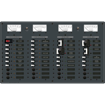 Blue Sea Systems 8086 AC 3 Source + 12 Pos / DC Main + 19 Pos Toggle Panel