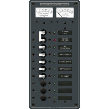 Blue Sea Systems AC Main +8 Positions Toggle Circuit Breaker Panel - AC 120V