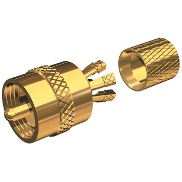 Shakespeare Centerpin PL-259-CP-G Solderless Gold-Plated Connector for RG-8X and RG-58/AU