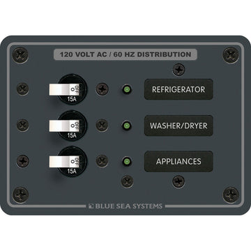 Blue Sea Systems AC Circuit Breaker Panel, 120V 100A Max