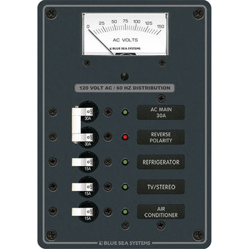 Blue Sea Systems 8043 AC Main +3 Position Toggle Circuit Breaker Panel