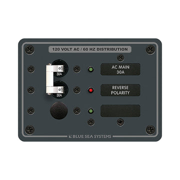 Blue Sea Systems 8029 AC Main 120V AC Breaker Panel with White Switches