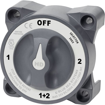 Blue Sea Systems 3003 HD-Series Battery Switch Selector, 4-Position, 700A, AFD