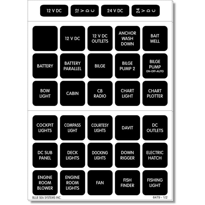 Blue Sea Systems 4216 Square Format Label Set, 60-Piece