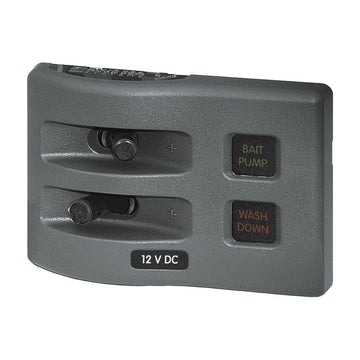 Blue Sea Systems WeatherDeck 2-Position Fuse Panel, Gray, IP67