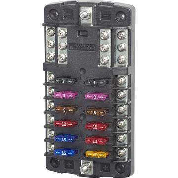 Blue Sea Systems 5031 12-Circuit ST Blade Fuse Block, 32V DC