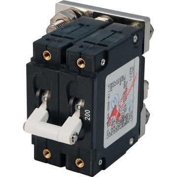 Blue Sea Systems C-Series Double Pole Circuit Breaker, 200 Amp