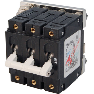 Blue Sea Systems 7270 C-Series Triple Pole Toggle DC Circuit Breaker, 250A