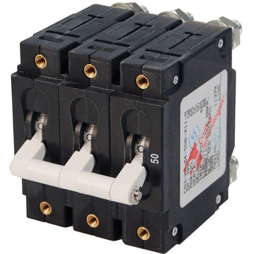 Blue Sea Systems C-Series 7287 Circuit Breaker, 50A, 3-Pole, ABYC Compliant