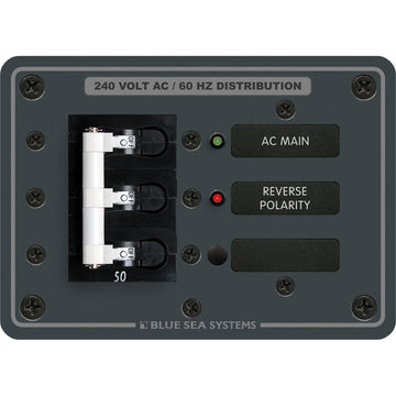 Blue Sea Systems 7372 AC Main Panel, 120/240V, 50A