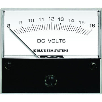 Blue Sea Systems DC Analog Voltmeter, 8-16V DC with Backlit Display