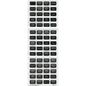 Blue Sea Systems Black 60 Label Set – Weatherproof DC Circuit Identification