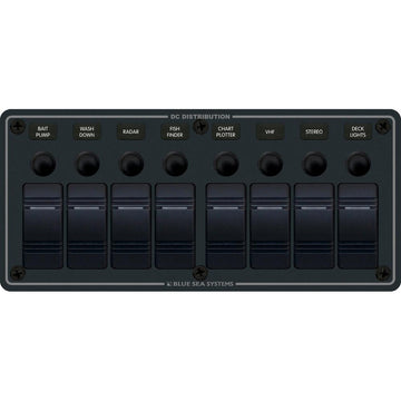 Blue Sea Systems 8371 Water Resistant Panel, 8-Position DC 12/24V, IP66