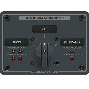 Blue Sea Systems 8386 AC Rotary Switch Panel, 30A 2-Pos+OFF