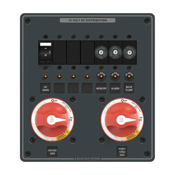Blue Sea Systems 8689 Triple Battery Management Panel, 300A, Ignition Protected