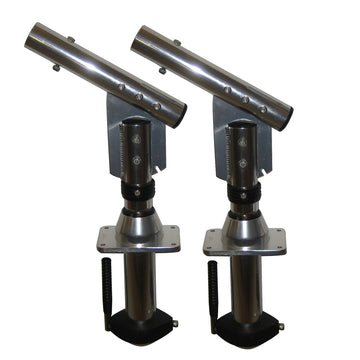 Lee's Tackle Sidewinder Bolt-In Lay-Down Outrigger Mounts, Silver (Pair)