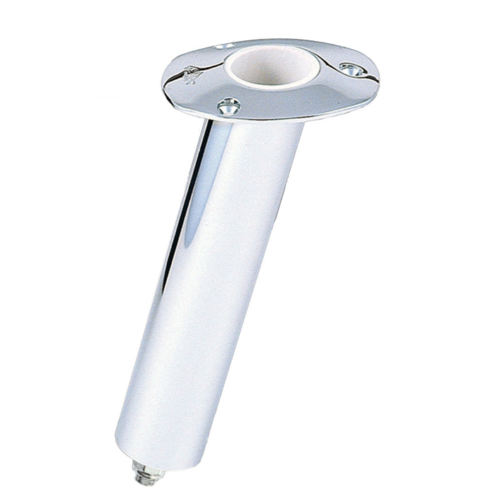 Lee's Tackle 15° Stainless Steel Swivel Base Flush Mount Rod Holder, 2" x 6-1/2"