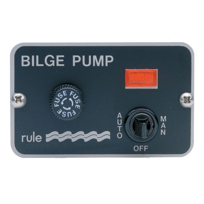 Rule Deluxe 3-Way Lighted Bilge Pump Switch, Black Stainless Steel