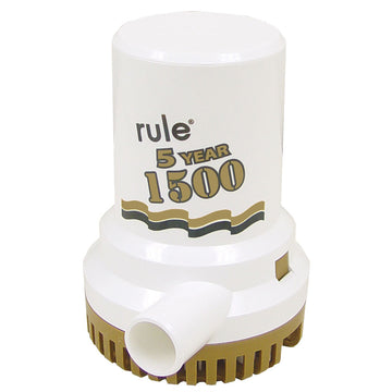 Rule Gold Series 1500 GPH Bilge Pump, 12V Non-Automatic – 5-Year Warranty