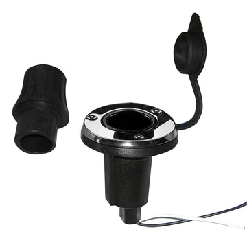 Perko Locking Collar Pole Light Mounting Base, 2-Pin, Round, Stainless Steel