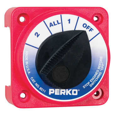 Perko Compact Medium Duty Battery Selector Switch, 2-Position, 8511DP