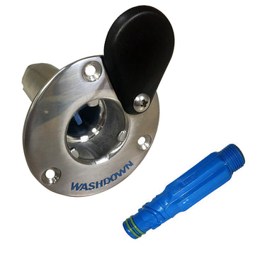 Jabsco Stainless Steel Quick-Release Hose Deck Mount Fitting & Adapter