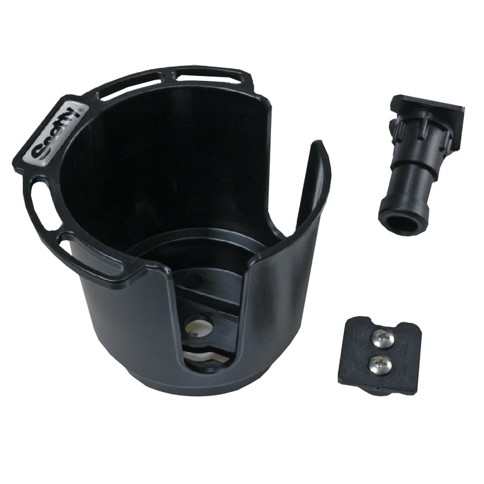 Scotty 311 Drink Holder with Bulkhead/Gunnel Mount, Black