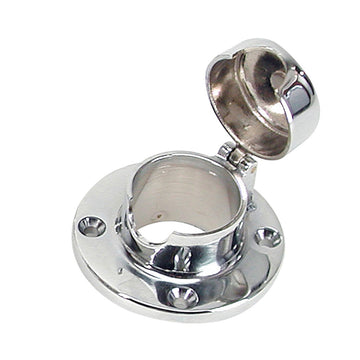 Whitecap Hinged Chain & Rope Deck Pipe, 1-1/2" Opening – Chrome Plated Brass