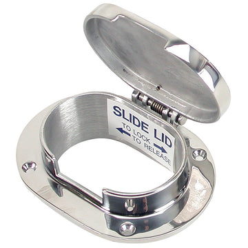 Whitecap Hinged Chain & Rope Deck Pipe, 3-7/8" x 2-1/2" Opening, 316 SS