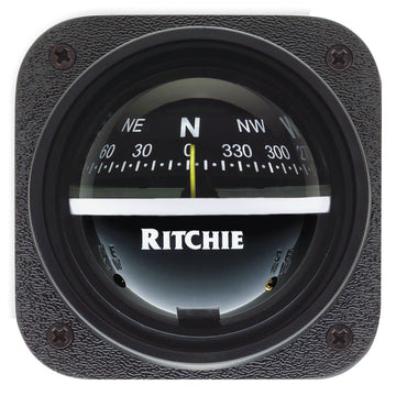 Ritchie V-537 Explorer Marine Compass, Bulkhead Mount, Black Dial