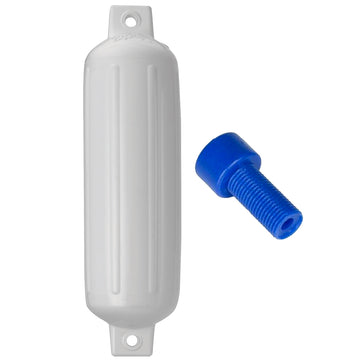 Polyform U.S. G-4 Twin Eye Fender, 6.5" x 22", White, w/Adapter