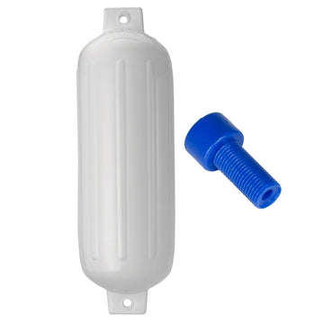Polyform U.S. G-5 Twin Eye Fender, 8.8" x 26.8" White with Inflation Adapter