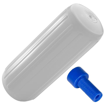 Polyform U.S. HTM-2 Boat Fender, 8.5" x 20.5", White w/Adapter – Made in USA