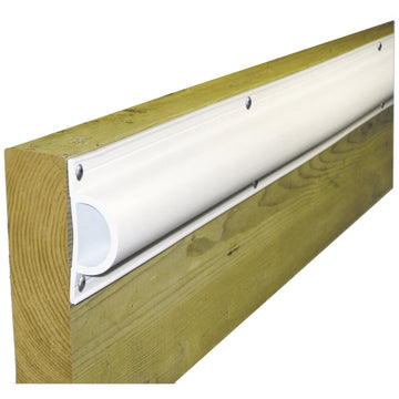 Dock Edge Standard "D" PVC Dock Bumper, 16ft Roll, White – Marine Grade