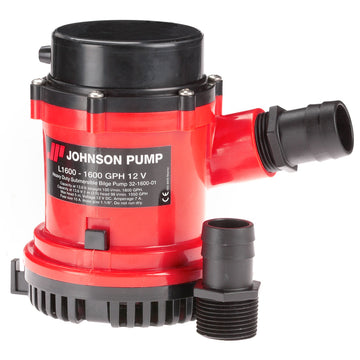 Johnson Pump 1600 GPH 12V Bilge Pump, 1-1/8 in. Hose